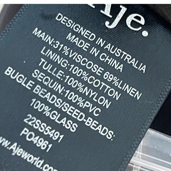 New Aje Jolie Abstract Cut Out Women's Black Dress Size 6 /US 2 NWT - Picture 11 of 12